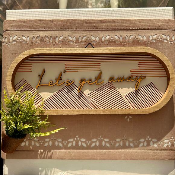 NEW Michaels "Let's Get Away" Wooden Hanging Wall Decor by Ashland - Picture 2 of 9